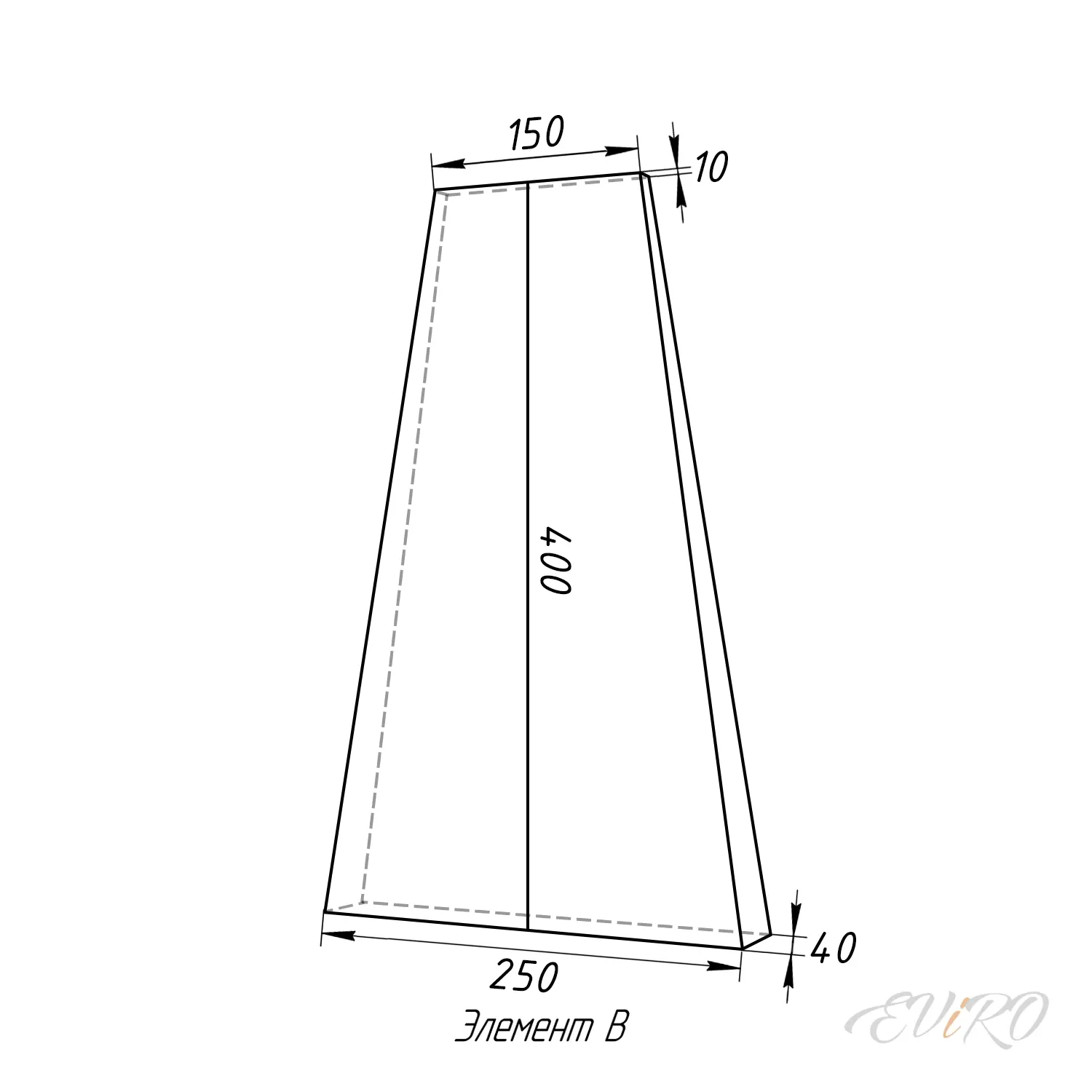 Световая гипсовая 3D панель EViRO Световая трапеция