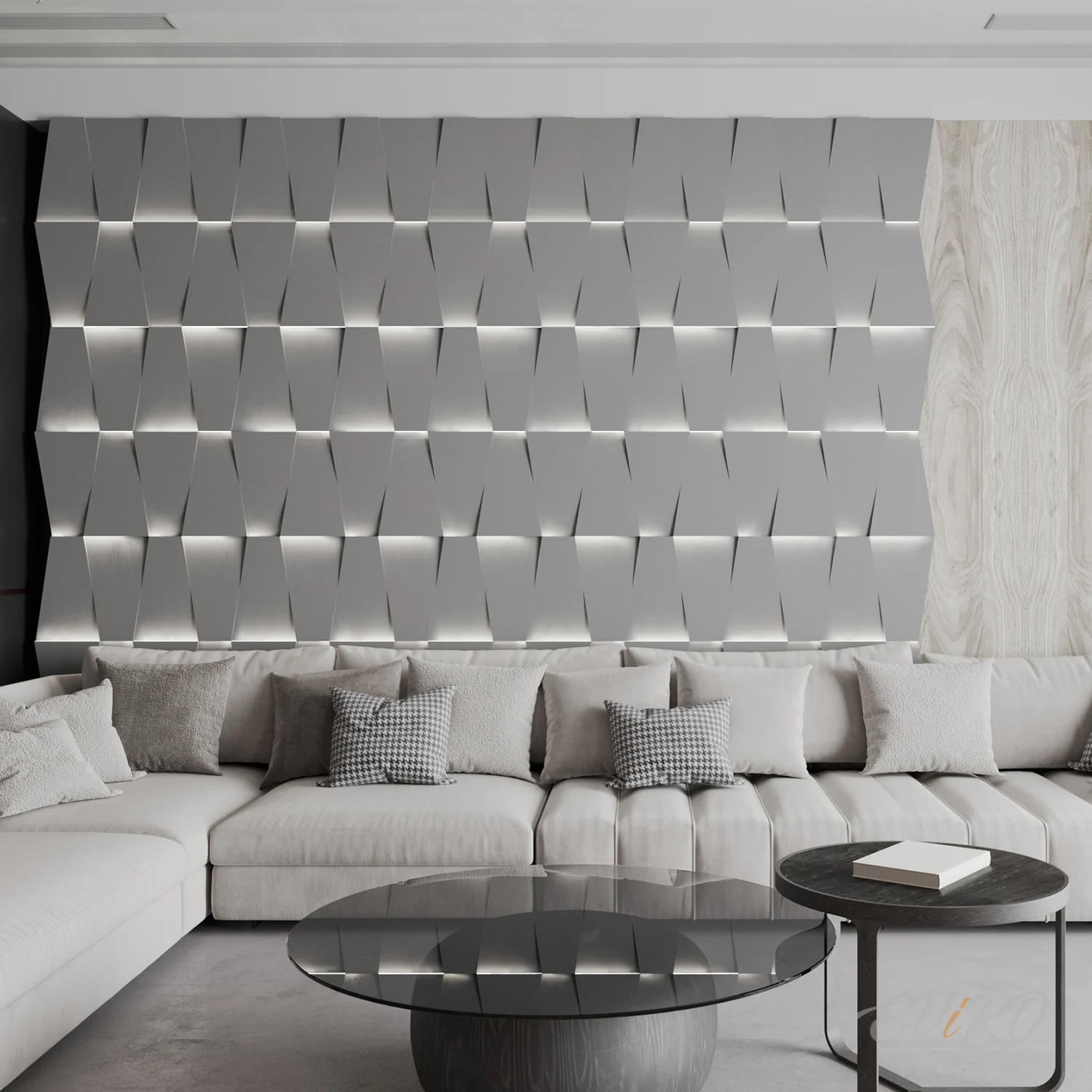 Световая гипсовая 3D панель EViRO Световая трапеция