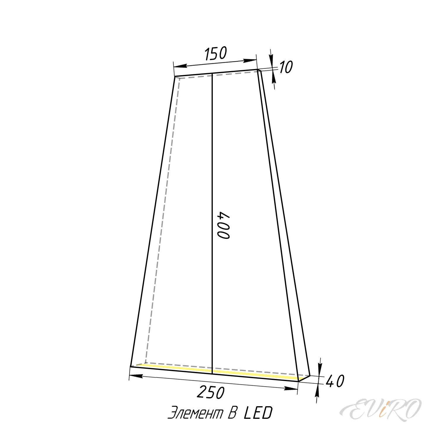 Световая гипсовая 3D панель EViRO Световая трапеция