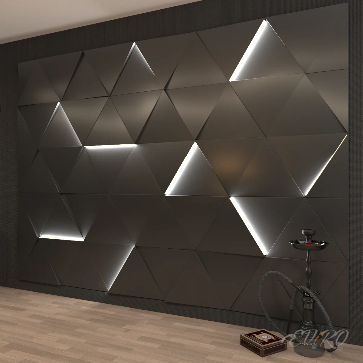 Световая гипсовая 3D панель EViRO Световые треугольники