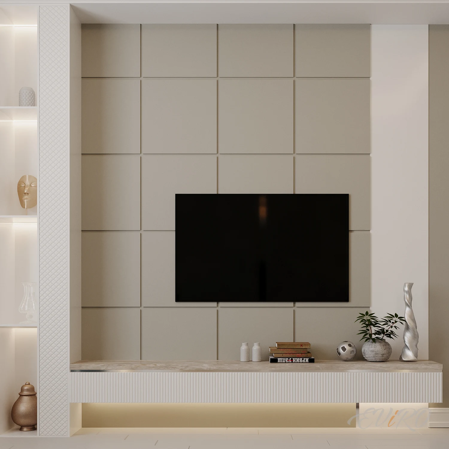 Гипсовая потолочная 3D панель EViRO Плоская