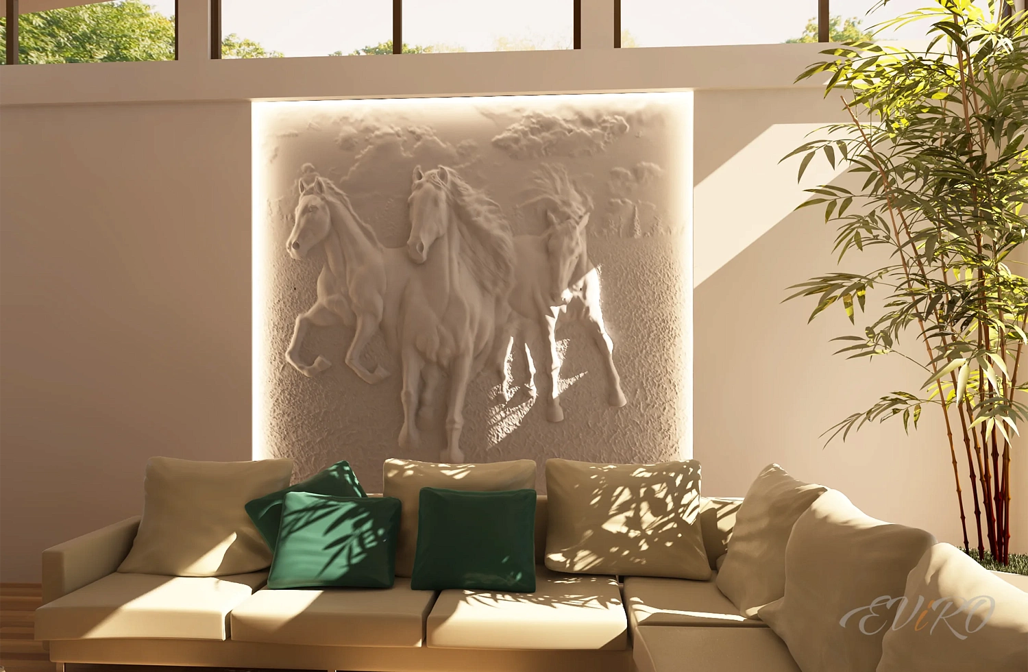 Гипсовый 3D барельеф EViRO Horse