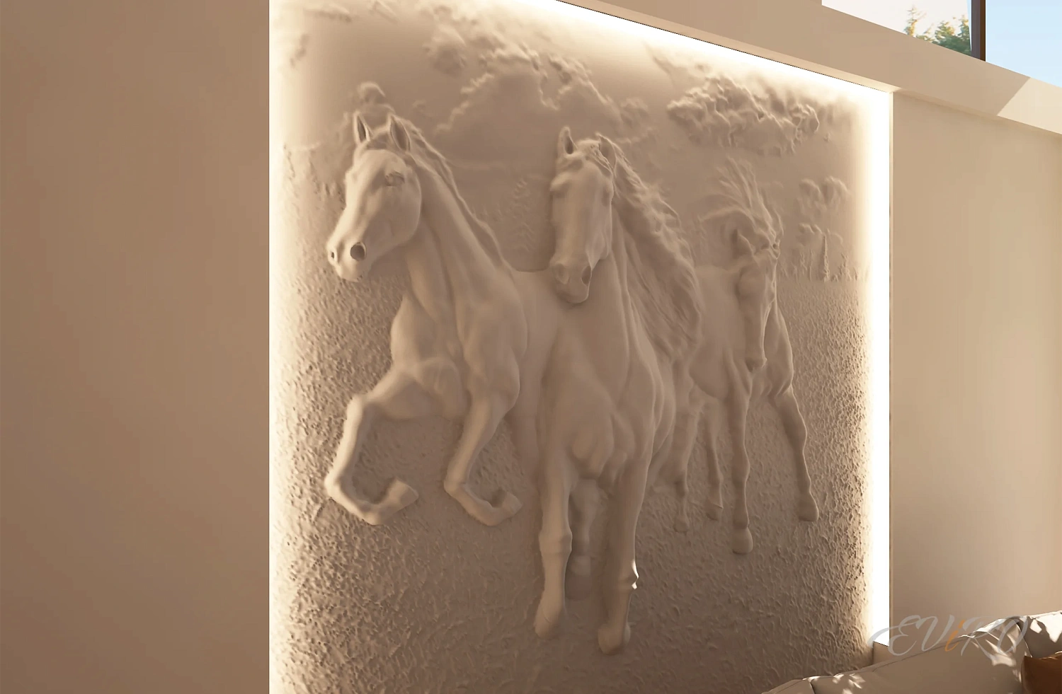 Гипсовый 3D барельеф EViRO Horse